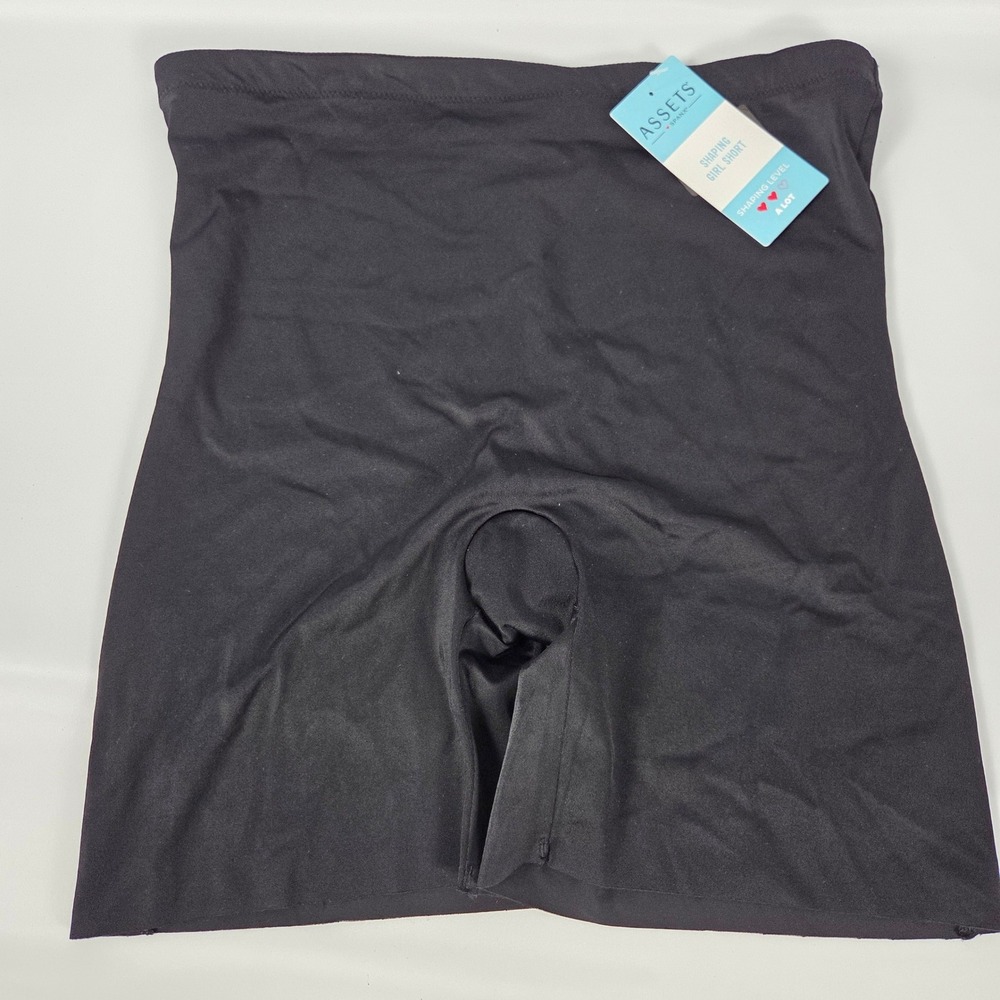 Assets by Spanx Black High Waist Shaping Girl Short XL NWT 10383R